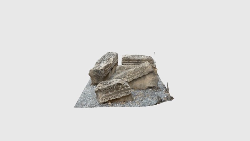 Carved Architectural Blocks with Laurel Motifs