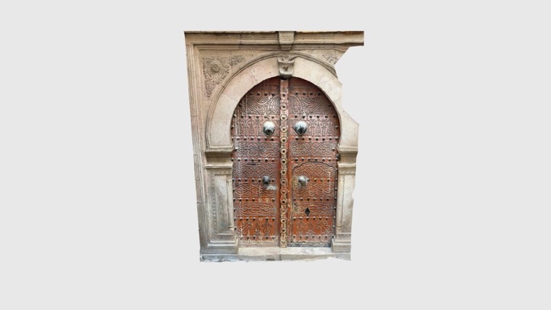 Ornamental Wooden Door with Studded Patterns
