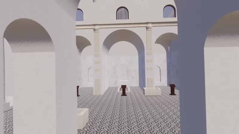 A furnished room in the virtual museum